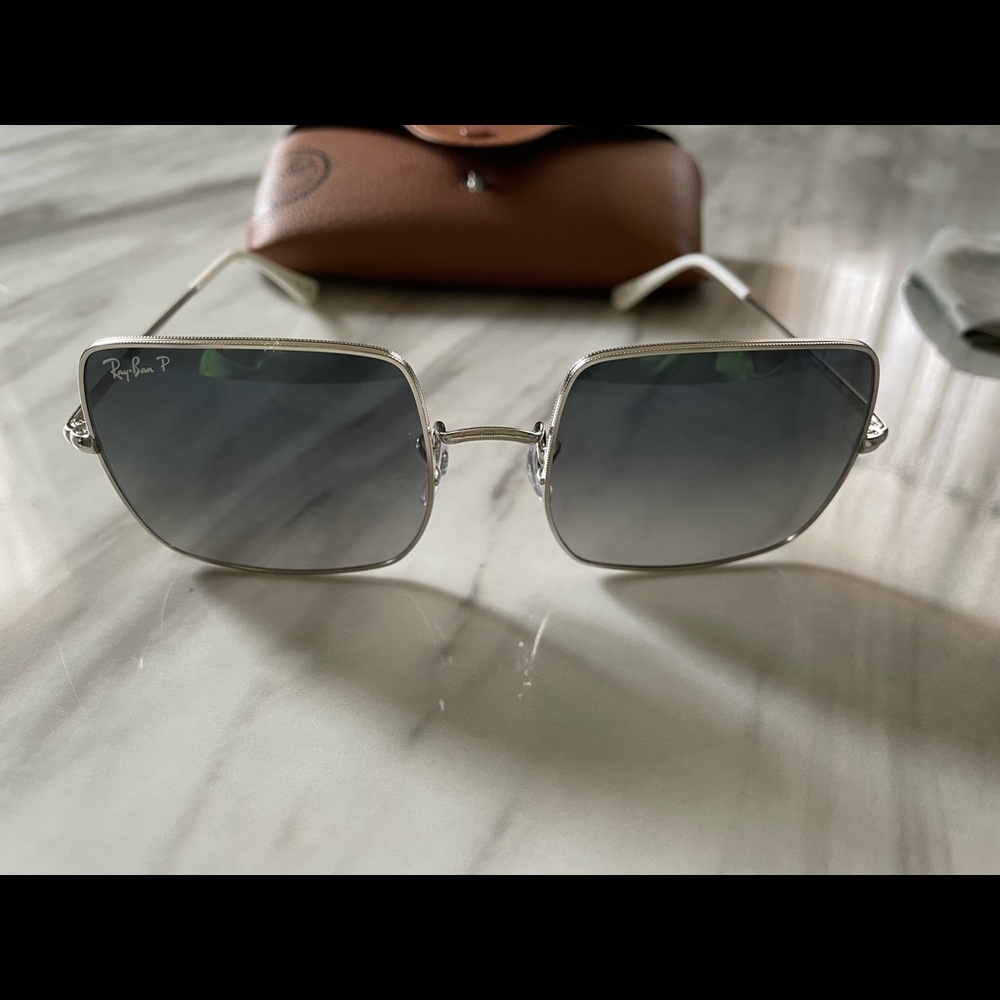 Classic 1971 Ray Bans with purple polarized lenses